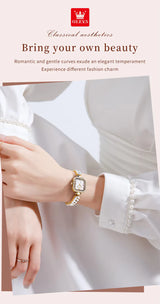 Qyra Gems OLEVS 9987 Women's Square Dial Watch