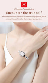 Qyra Gems OLEVS 9987 Women's Square Dial Watch